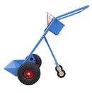 Carrello biposto per bombole lt.40/50 con ruote pneumatiche e maniglione - terza ruota posteriore