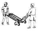 Carrello a doppia impugnatura con ruote pneumatiche