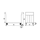 Pianale grande mm 600x900 in acciaio inox aisi 304 con 2 ruote con freno