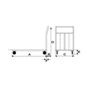 Pianale maxi mm 1200x800 in acciaio inox con ruote pneumatiche