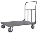 Pianale maxi mm 1200x800 in acciaio inox con 2 ruote con freno