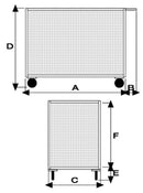 Pianale con tre sponde in rete