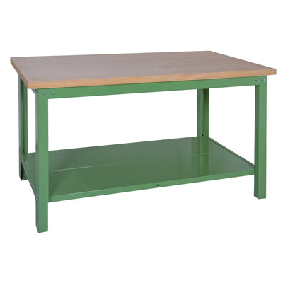 Banco da lavoro professionale con piano in legno di faggio, lunghezza mm 2000