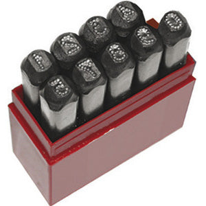 Punzoni puntinati numerici tipo dx; qualità extra; 10 pz. da 0 a 9- 3040 g