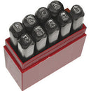 Punzoni puntinati numerici tipo dx; qualità extra; 10 pz. da 0 a 9- 3040 g