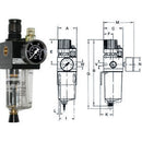 Gruppi filtro-riduttore-lubrificatore combibloc con svuotamento automatico - 3463gb 1/2