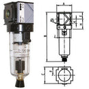 Filtri per aria compressa variobloc con svuotamento automatico, bicchiere in policarbonato trasparente - 3463gspa 1/2