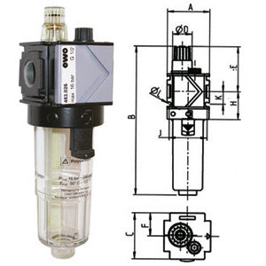 Lubrificatori per aria compressa variobloc - bicchiere in policarbonato trasparente - 3463gvp 1