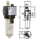 Lubrificatori per aria compressa variobloc - bicchiere in policarbonato trasparente - 3463gvp 1