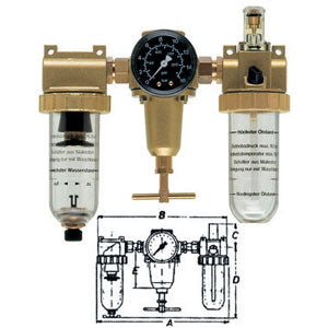 Gruppi per aria compressa ewo top filtro - riduttore - lubrificatore - 3465g 1/2
