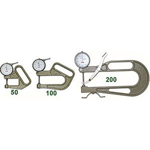 Spessimetri a quadrante tipo professionale, divisione 1/100 mm, con levetta sensitiva - 3955g 50