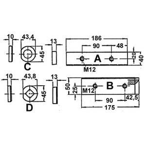 Coltelli inferiori 4br/8 per art.714g - 715nb