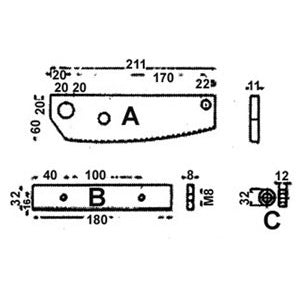 Coltelli superiori 34br/6 per art.720g - 721na