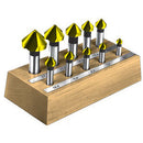 Assortimenti di 9 fresexsvasare in acciaio hss rivest.tin - 8833g