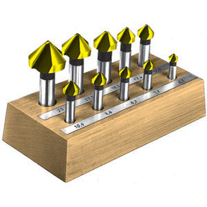 Assortimenti di 10 fresexsvasare in acciaio hss rivest.tin - 8835g
