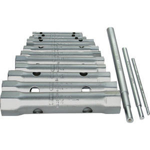 12 chiavi a tubo mm 6x7-8x9-10x11-12x13-14x15-16x17-18x19-20x22-21x23-24x27-25x28-30x32 e 3 leve - 903g 12