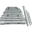 12 chiavi a tubo mm 6x7-8x9-10x11-12x13-14x15-16x17-18x19-20x22-21x23-24x27-25x28-30x32 e 3 leve - 903g 12