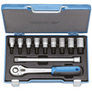 Assortimenti chiavi a bussola 1/2 per viti con esagono interno e cricchetto - 972gd