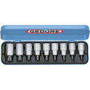 Assortimenti chiavi a bussola 1/2 per poligono interno torx 9 pezzi - 972gh