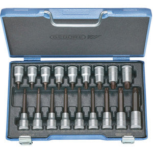 Assortimenti chiavi a bussola 1/2 per poligono interno torx 18 pezzi - 972gi