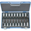 Assortimenti chiavi a bussola 1/2 per poligono interno torx 18 pezzi - 972gi