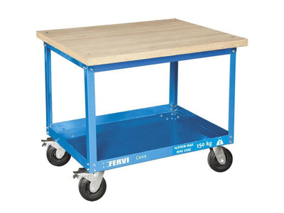 Carrello con piano in legno