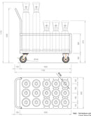 Carrello alloggiamento e trasporto bombole ospedaliere
