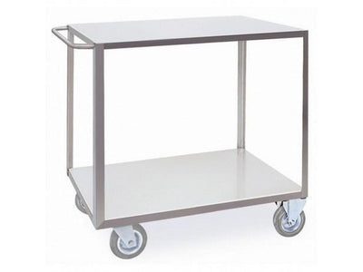 Carrello a 2 piani lisci in acciaio inox aisi 304 spessore lamiera 15/10