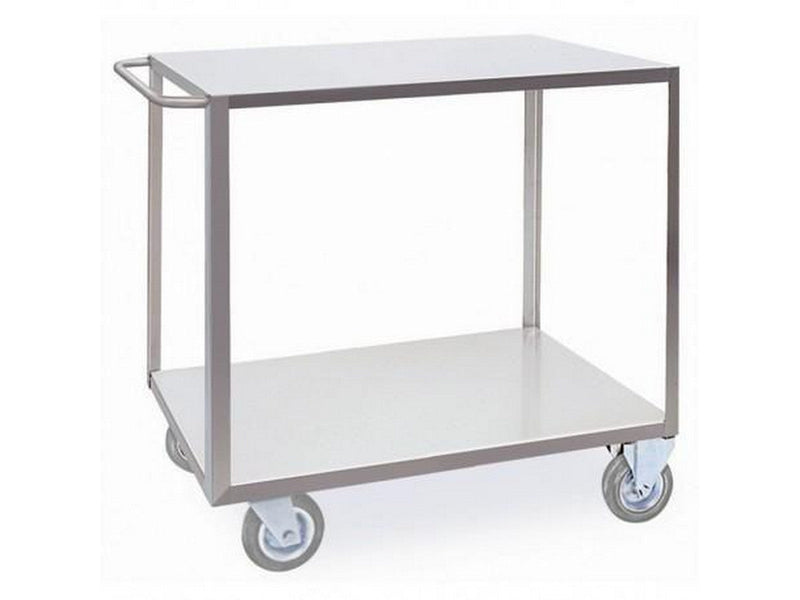 Carrello a 2 piani lisci in acciaio inox aisi 304 spessore lamiera 15/10