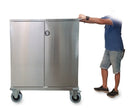 Carrello container biancheria doppia anta in accaio inox aisi 304
