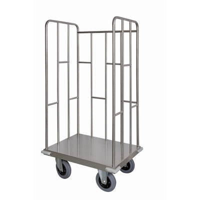 Carrello trasporto universale 3 sponde in tubolare in acciaio inox aisi 304