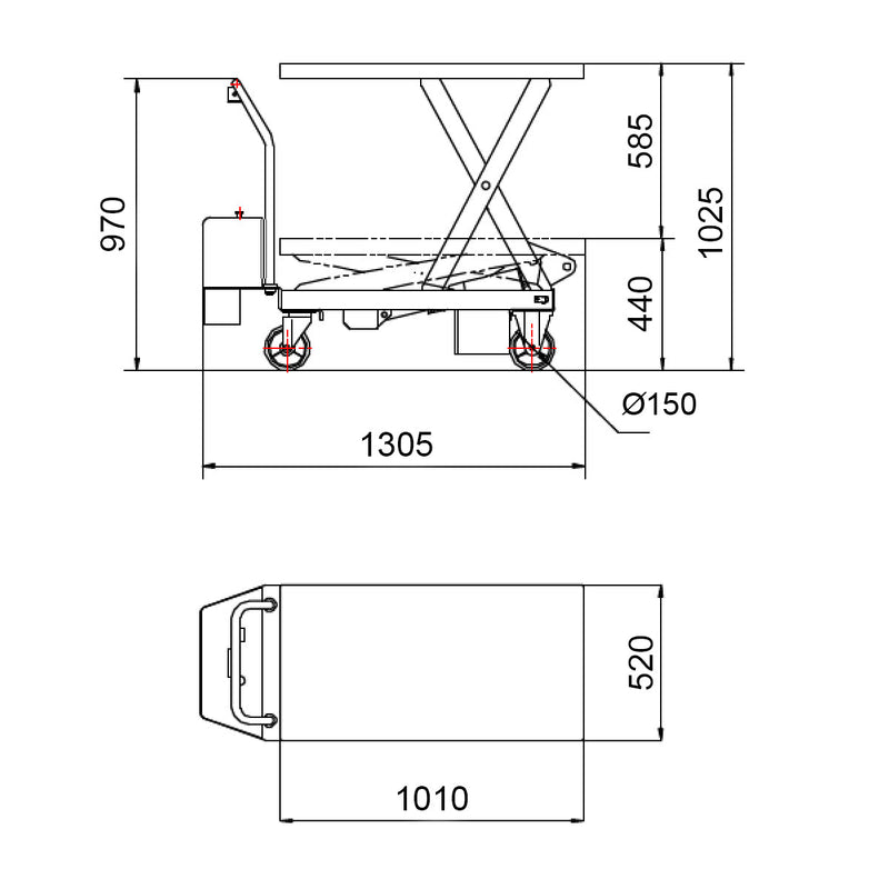 Piattaforma carrellata elettrica 500 kg