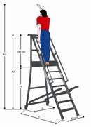 Scala a palchetto a 11 gradini con pedana di lavoro