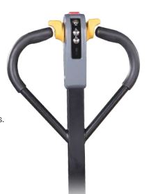 Transpallet elettrico 2000 kg batteria al litio 48V operatore a terra