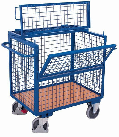 Carrello Porta Cavi Variofit Con Coperchio Saldato Saldamente Portata 500 Kg Pneumatici In Gomma Ter