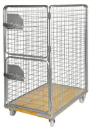 Roll container con fondo in legno