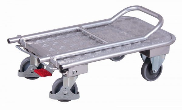 Carrello Con Staffa Pieghevole In Alluminio Carico 150 Kg Pneumatici Gomma