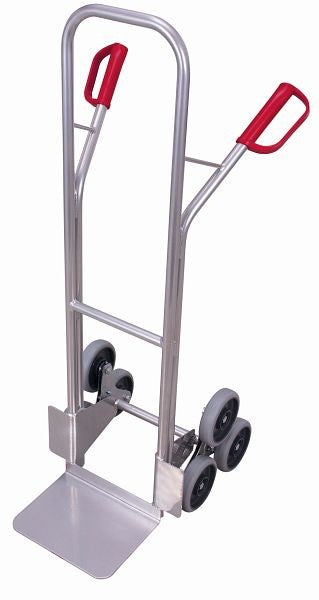 Carrello porta scale in alluminio variofit con 2 stelle a tre bracci, capacità di carico 200 kg, dimensioni pala: 320 x 250 mm (l / p), pneumatici in gomma termoplastica, ap-710.208