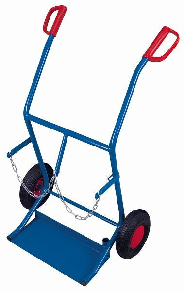 Carrello portabottiglie variofit in acciaio per 2 bottiglie da 20 litri ciascuna con diametro 205 mm, capacità di carico 100 kg