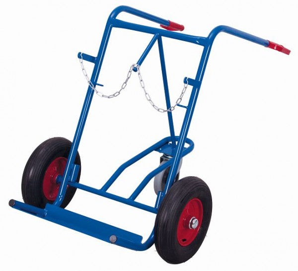 Carrello portabottiglie variofit per 2 bottiglie da 40-50 lt, portata 200 kg, 3 ruote