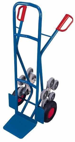 Carrello per scale variofit con 2 stelle per ruote a cinque bracci, capacità di carico 200 kg, dimensioni benna: pneumatici 300 x 250 mm (l / p), sk-1301