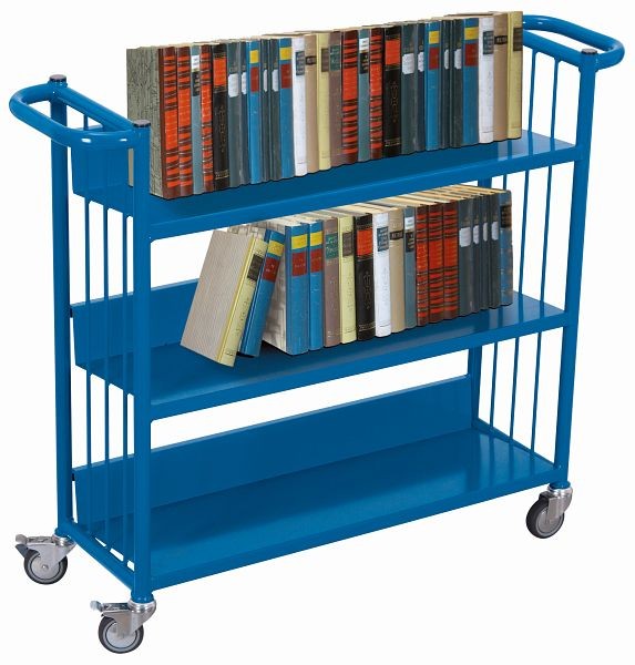 Carrello per libri variofit carrello per trasporto libri dimensioni esterne: 900 x 300 x 890 mm (l / p / a) capacità di carico 150 kg pneumatici in gomma termoplatica, sw-300.000