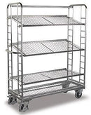 Carrello A Ripiani Variofit Con 4 In Rete Metallica Gomme Gomma Termoplastica Zincato