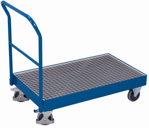 Carrello Con Barra Di Spinta Variofit Vassoio Raccolta Capacità Carico 500 Kg Pneumatici In Gomma Te