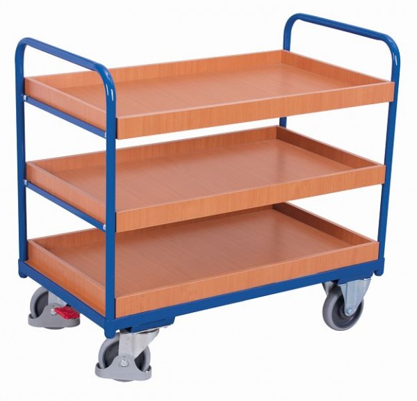 Carrello a ripiani variofit portata bassa 250 kg pneumatici in gomma termoplatica, altezza di carico: 270/530/805 mm