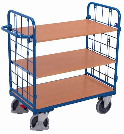 Carrello a ripiani variofit con 3 livelli e 2 pareti