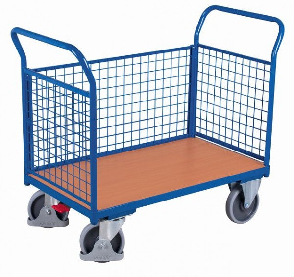 Carrello di trasporto variofit con 3 pareti in filo metallico dimensioni esterne: 1.040 x 500 x 975 mm (l / p / a) capacità di carico 400 kg pneumatici in gomma termoplastica, sw-500.301