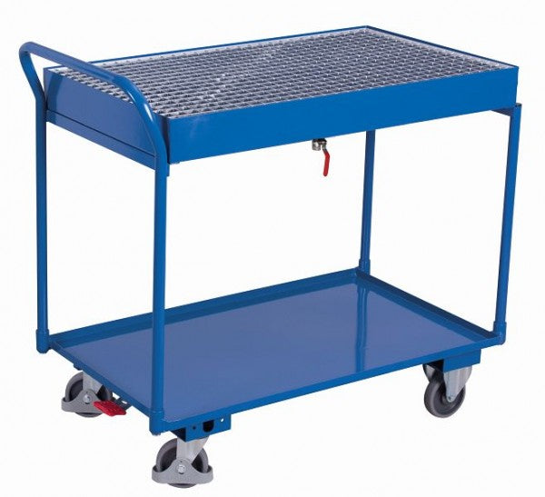 Carrello Da Tavolo Variofit Con 2 Piani Di Carico E Griglia Capacità 250 Kg Pneumatici In Gomma Term