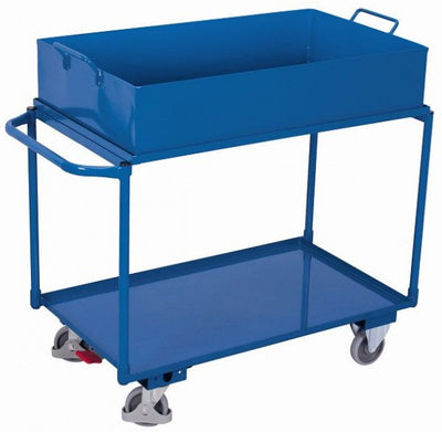 Carrello Da Tavolo Variofit Con 2 Piani Di Carico E Coppa Dell'Olio Capacità 250 Kg Pneumatici In Go