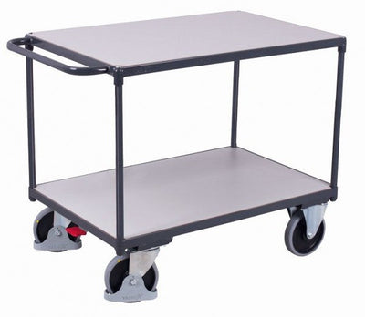 Carrello Da Tavolo Variofit Heavy Esd Con 2 Aree Di Carico Capacità 500 Kg Pneumatici In Gomma Piena
